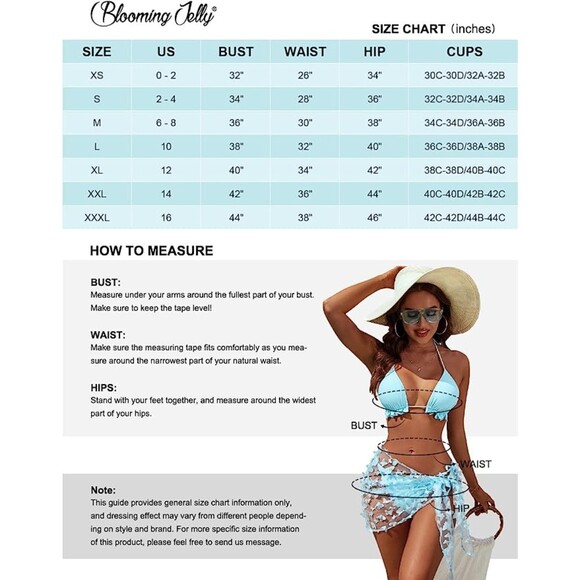 Blooming Jelly Blue 3 Piece Triangle Halter Thong Bikini Set Butterfly Sz M - Picture 4 of 9